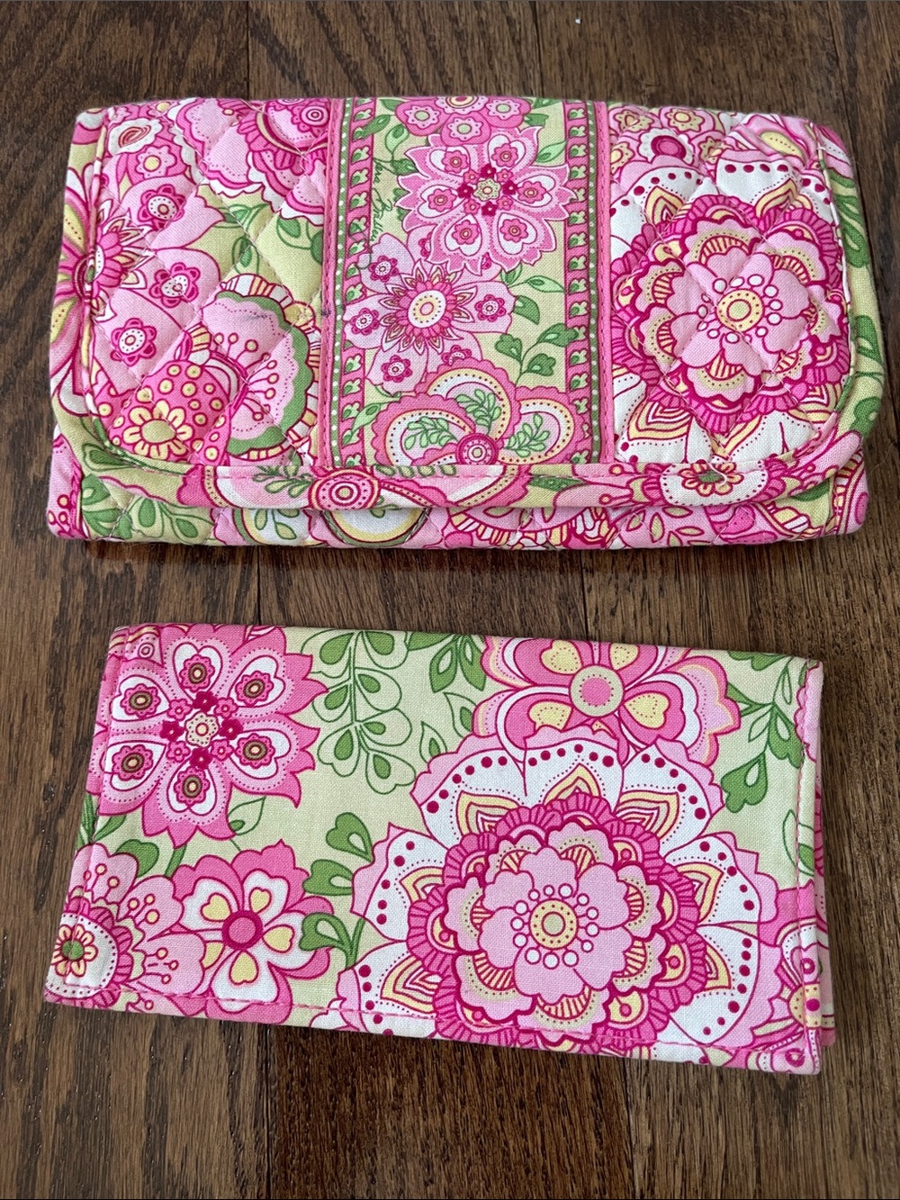 Vera Bradley Pink Floral Quilted Wallet and checkbook cover